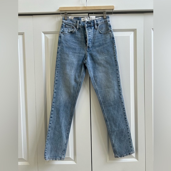 NWT Aritzia Denim Forum The Yoko High Rise Slim Light Wash Jeans Size 24W 28L - Picture 7 of 13